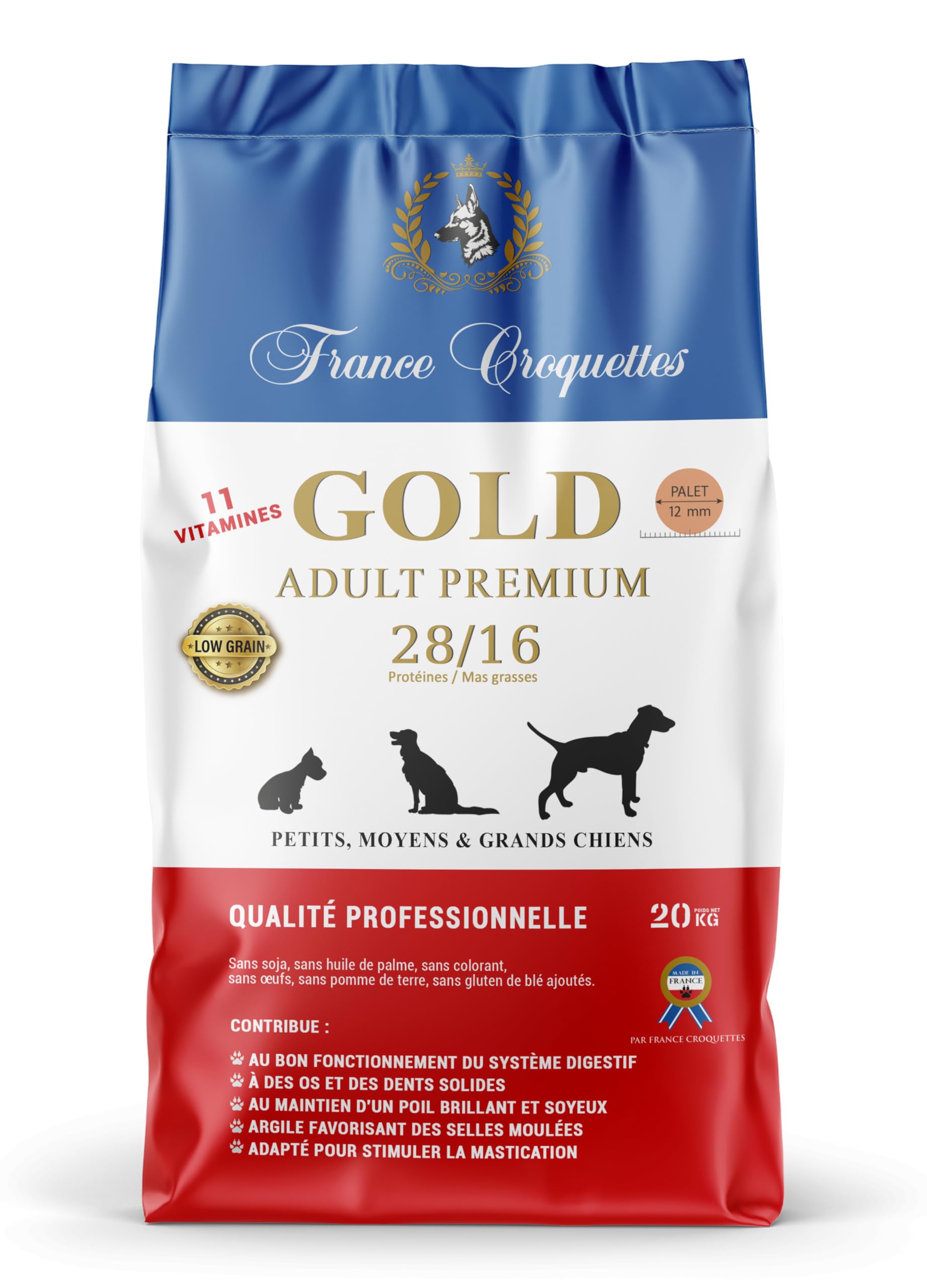 france-croquettes-gold-adult-28-16-croquettes-low-grain-20-kg image 1
