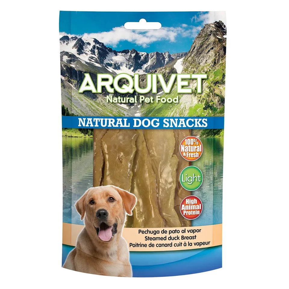 arquivet-friandise-chien-blanc-canard-vapeur-100-g image 1