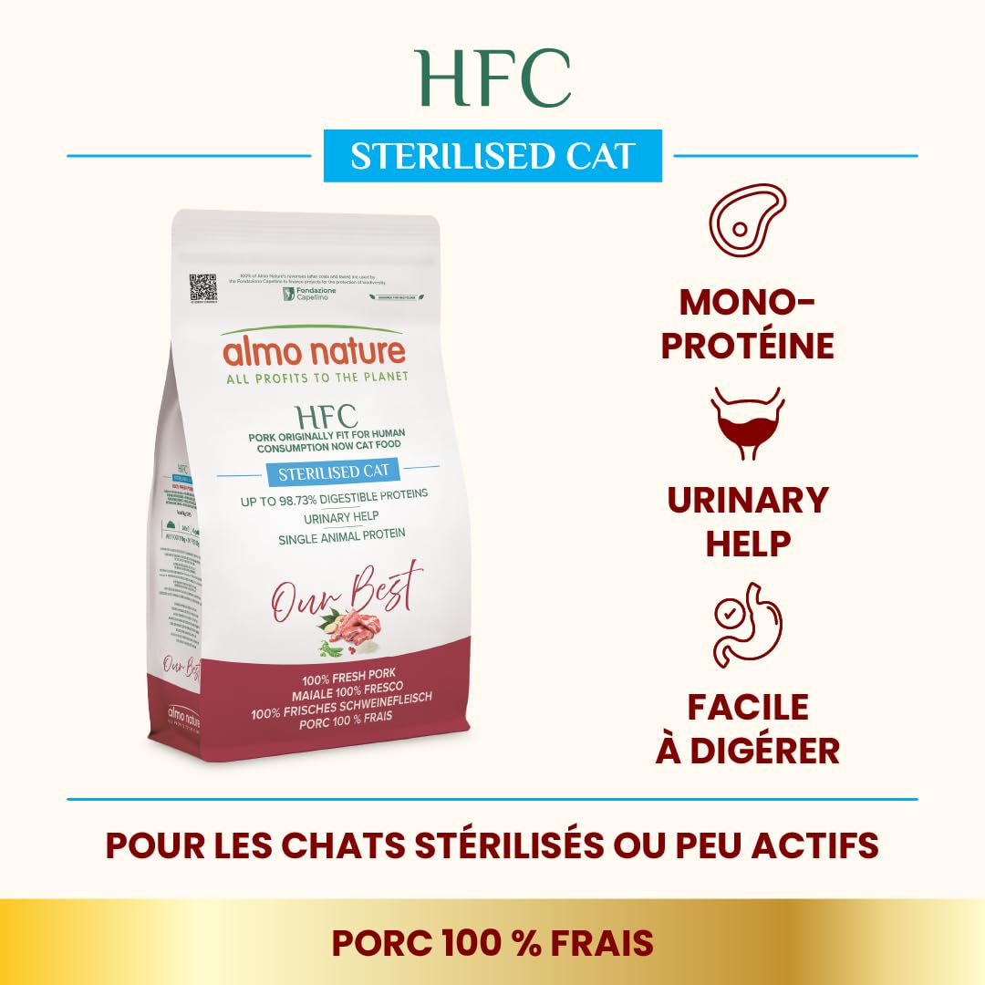 almo-nature-hfc-sterilised-croquette-chat-porc-1-2kg-contr-le-poids image 2