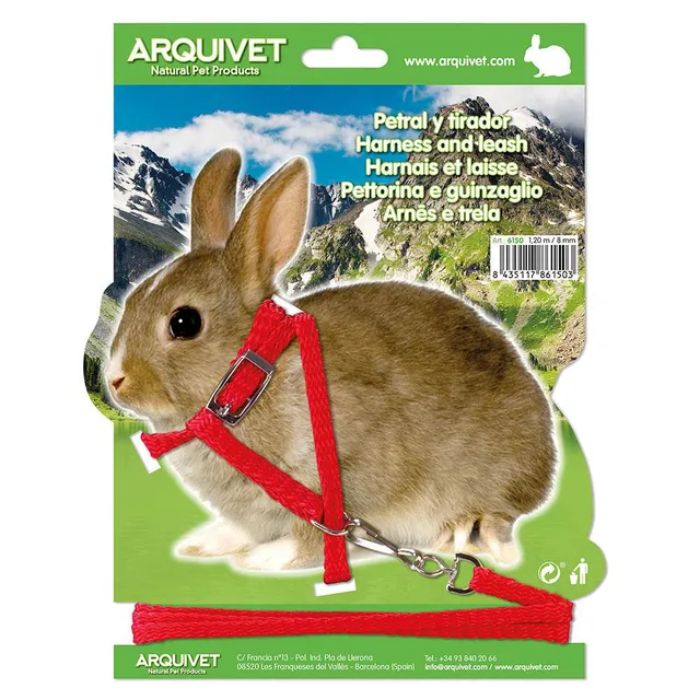 arquivet-harnais-plastron-laisse-lapin-rongeur-120-cm image 1