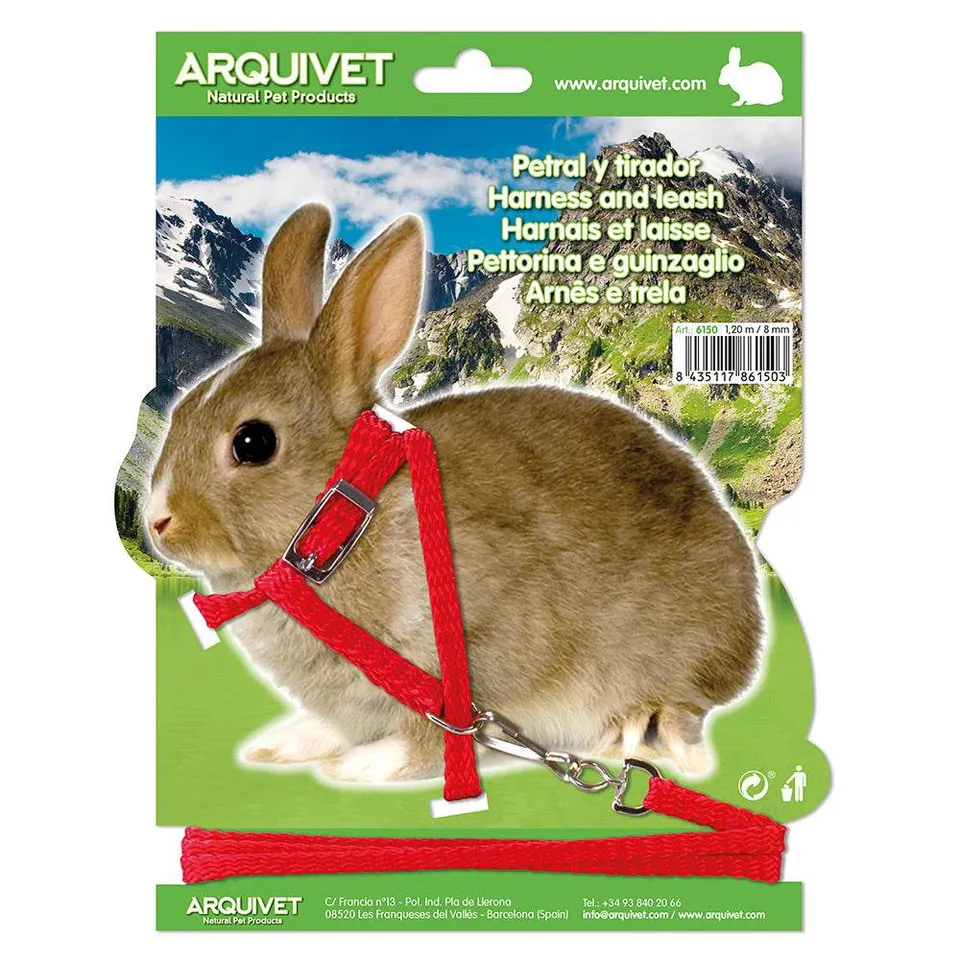 arquivet-harnais-plastron-laisse-lapin-rongeur-120-cm image 1