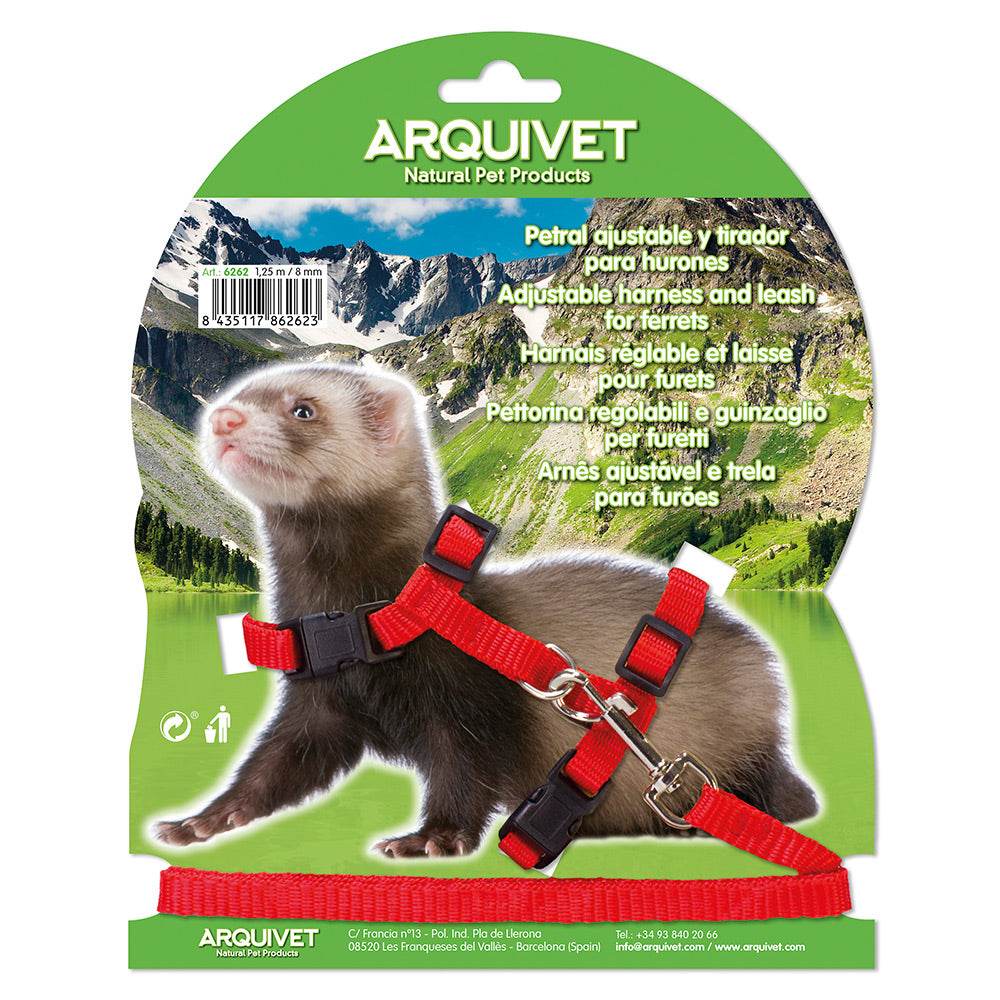 arquivet-transport-harnais-furet-laisse-1-25-m-8-mm-couleur image 1
