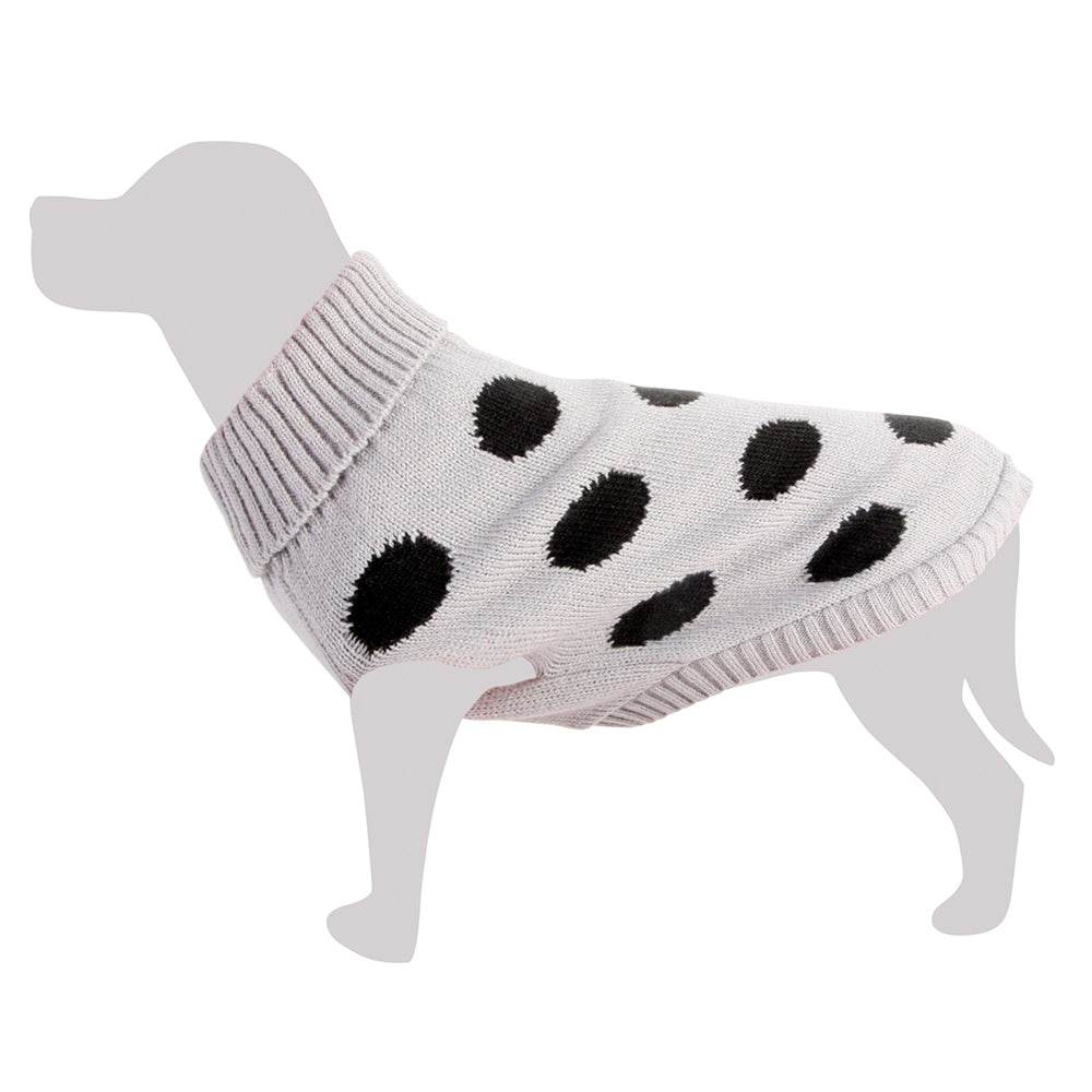 arquivet-pull-laine-gris-pois-chien-anti-froid image 1