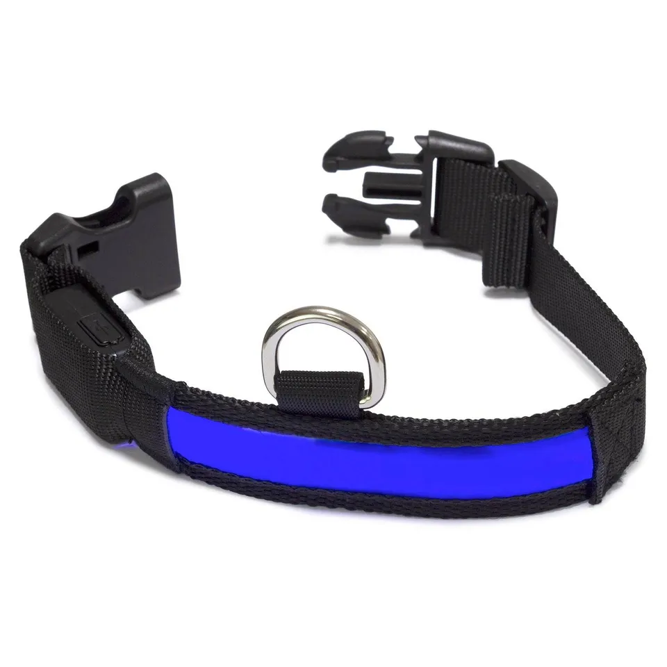 arquivet-led-bleu-collier-lumineux-chien-nylon-m-38-50-cm image 1
