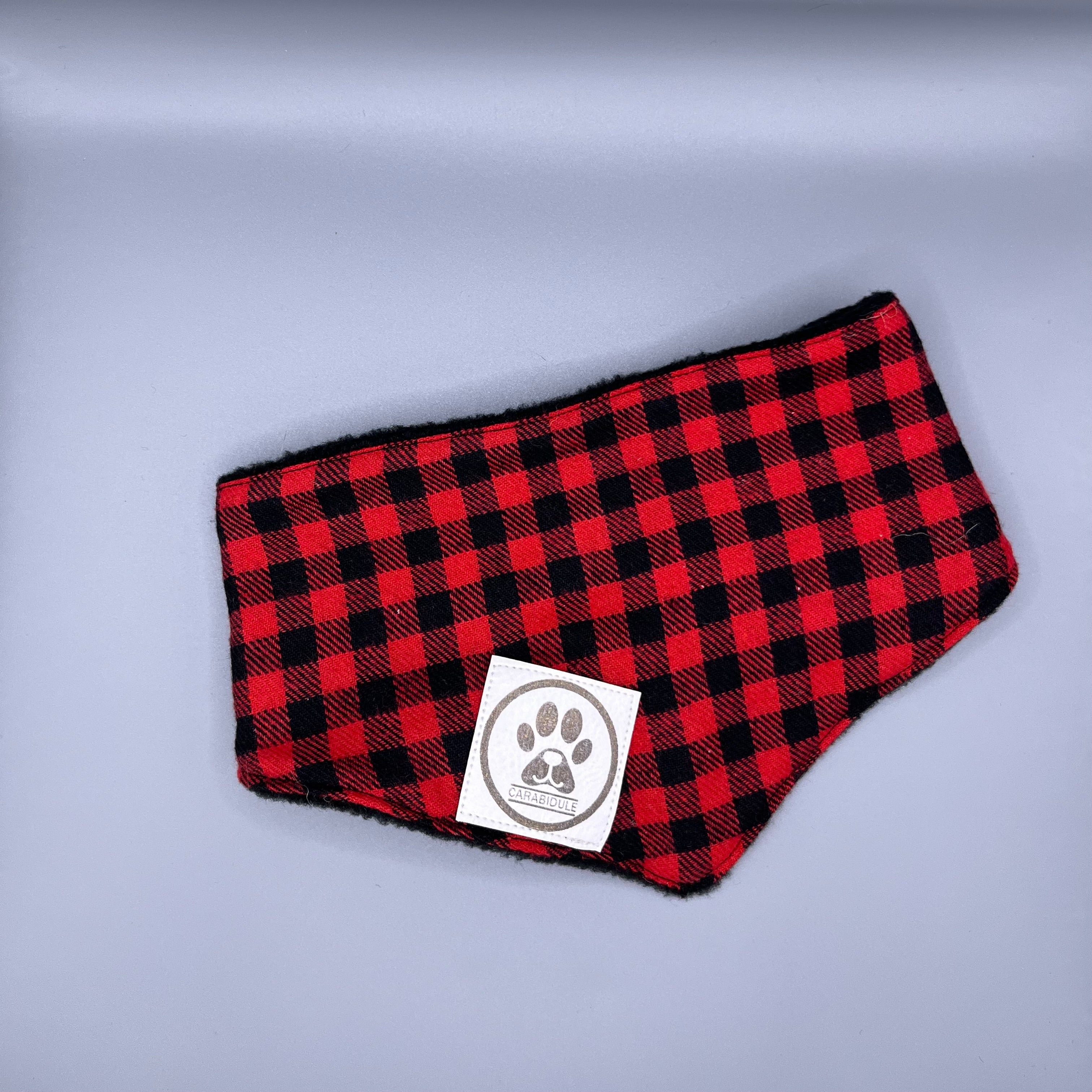 carabidule-les-douillets-carreaux-rouge-et-noir-bandana-polaire-m image 1