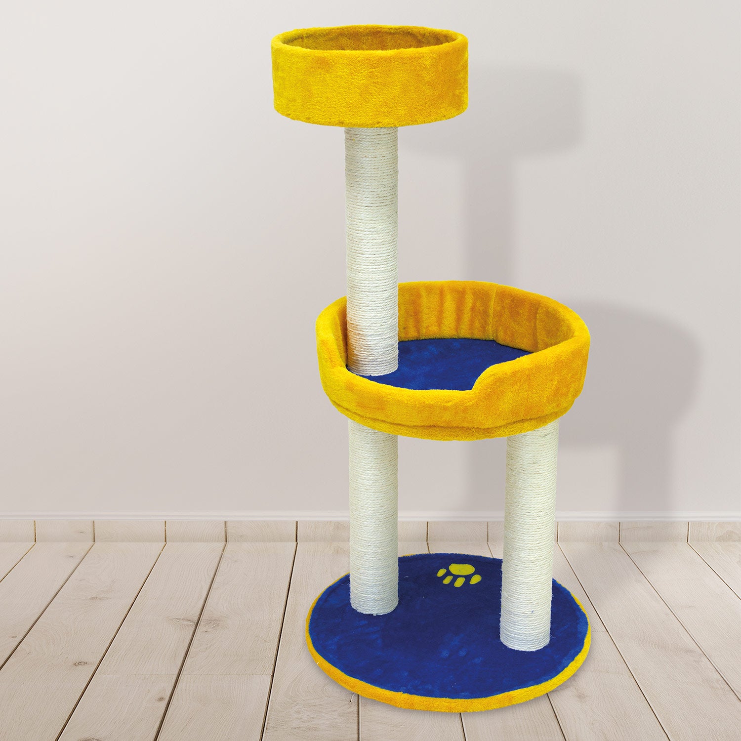 arquivet-tree-bleu-orange-arbre-chat-50x50x108-cm image 2