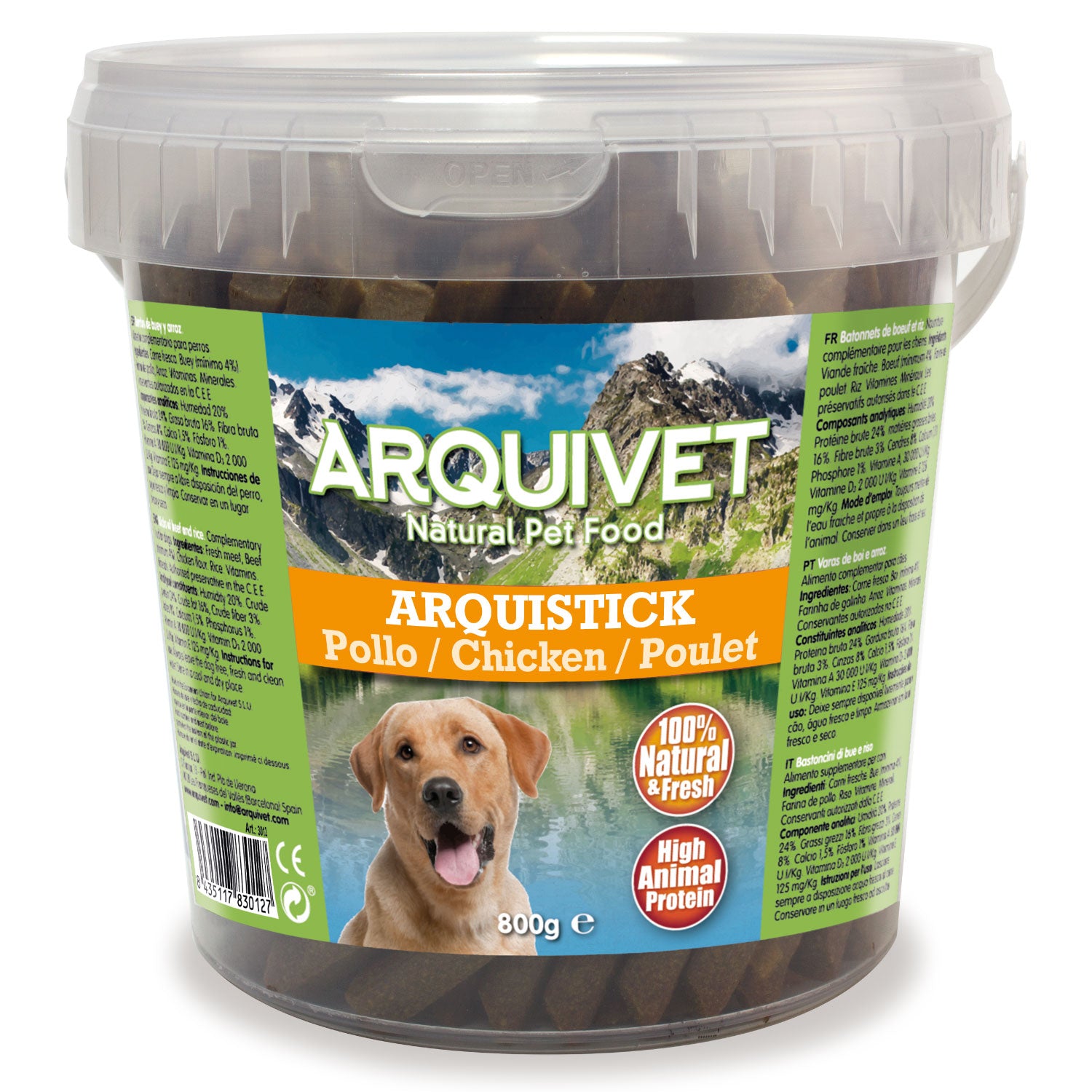 arquivet-arquistick-sticks-poulet-riz-chien-800-g image 1