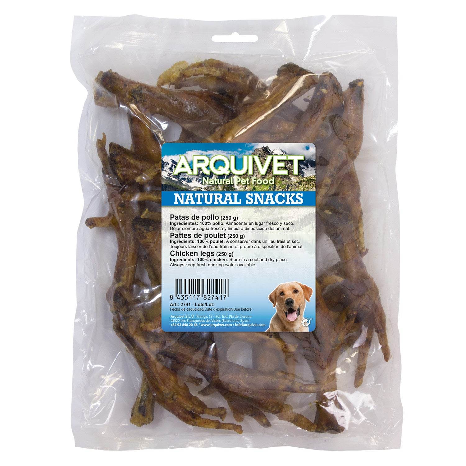 arquivet-pattes-de-poulet-friandise-chien-250-g-naturelle image 1