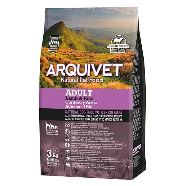 arquivet-super-premium-agneau-riz-croquettes-chien-3-kg image 1