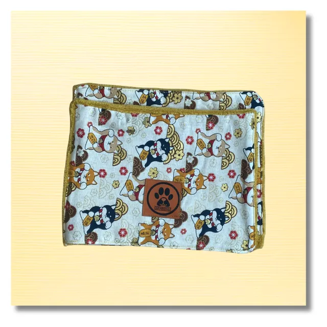 carabidule-serviette-essuie-pattes-chien-shiba-jaune-bambou image 1