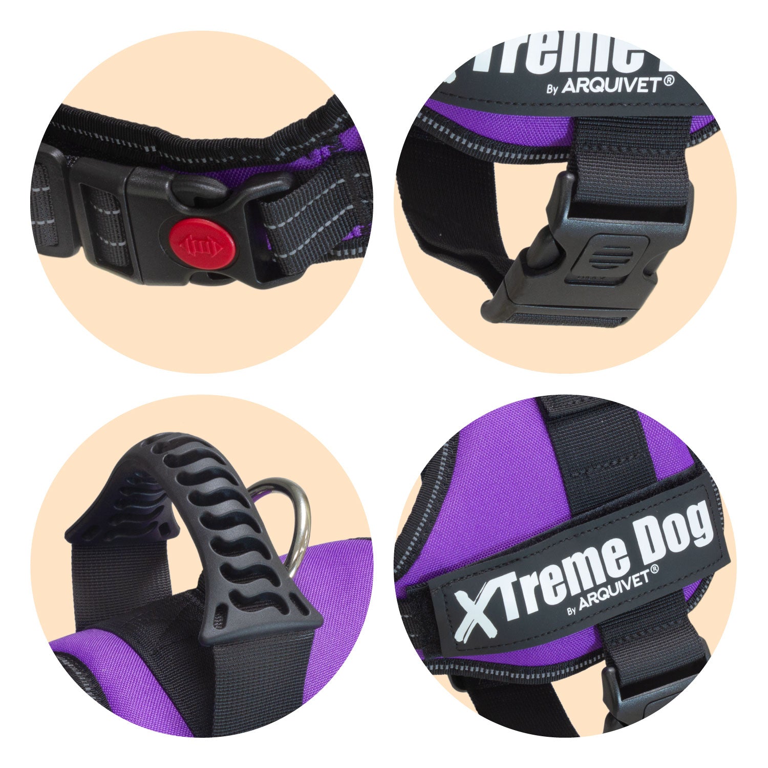 arquivet-xtreme-harnais-chien-violet-m-61-81-cm-r-glable image 2