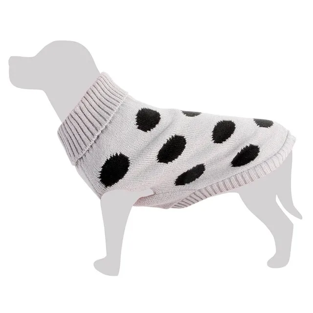 arquivet-pull-laine-gris-pois-chien-anti-froid image 1