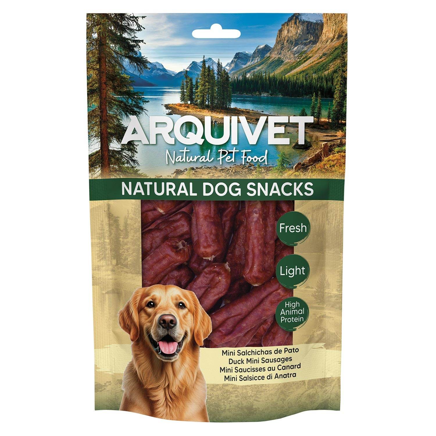 arquivet-dog-snacks-mini-saucisses-canard-friandise-chien-100-g image 1