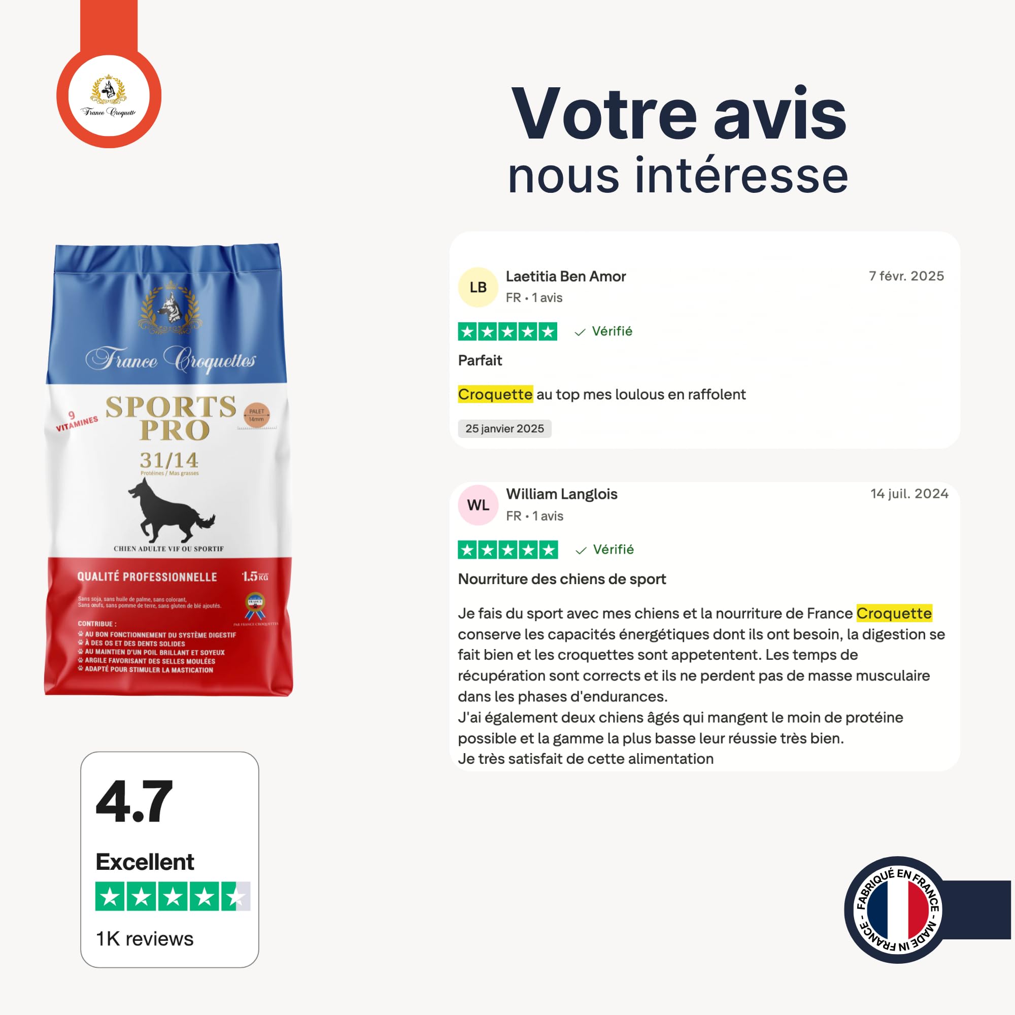 france-croquettes-sport-pro-31-14-croquettes-chien-sport-4-kg image 3