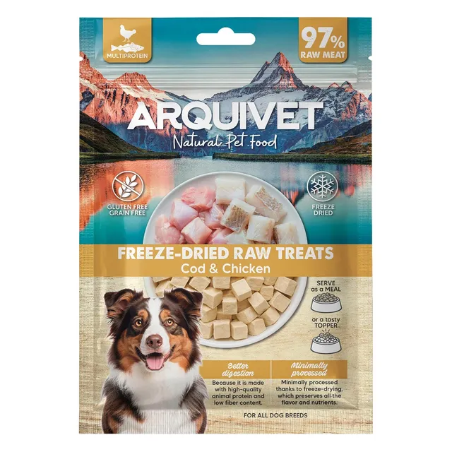 arquivet-freeze-dried-cube-friandise-chien-cabillaud-poulet-50g image 1