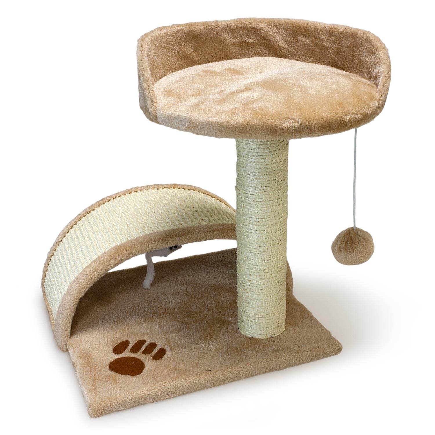 arquivet-griffoir-arche-beige-chat-50-cm-avec-balle image 1