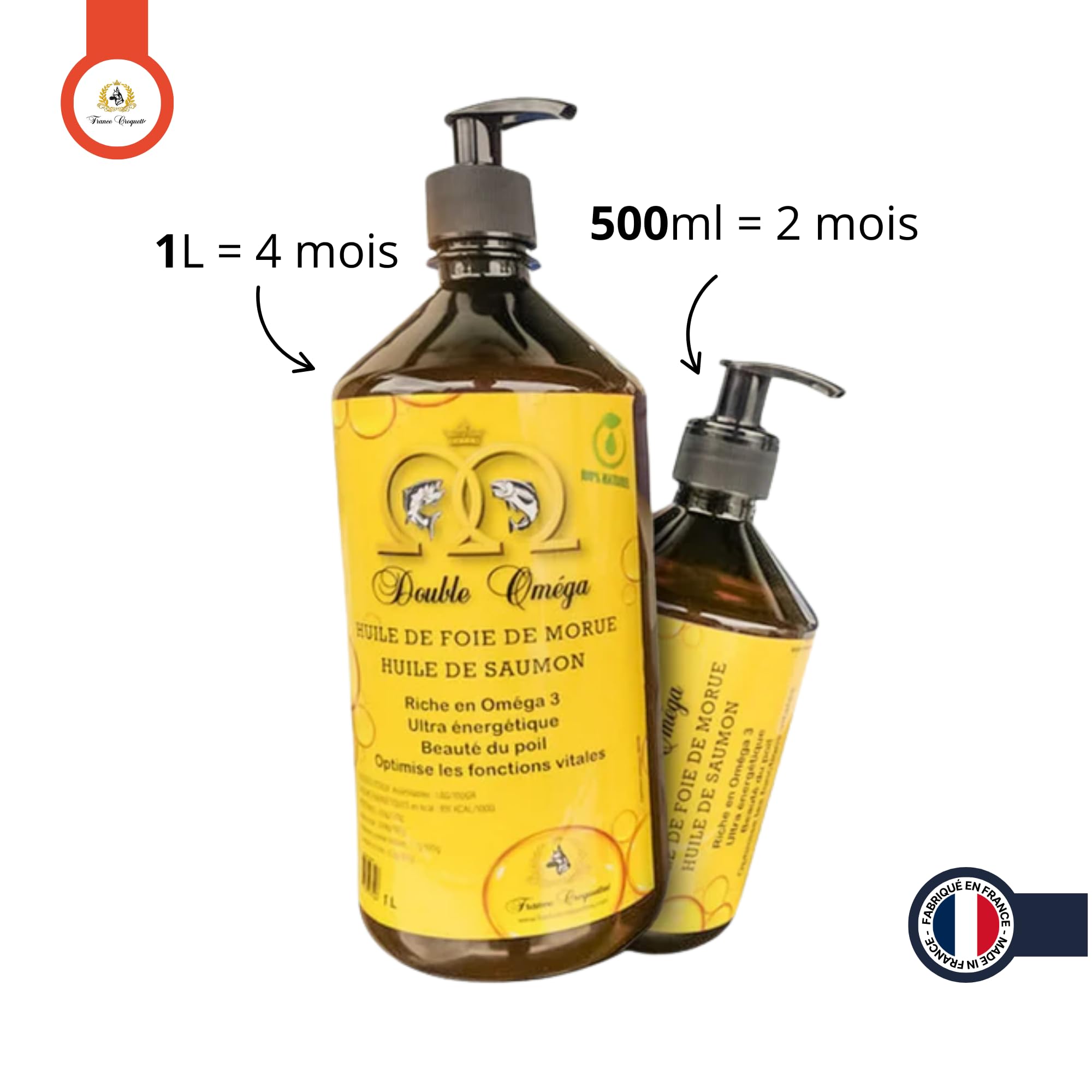 france-croquettes-double-om-ga-huile-chien-saumon-morue-500ml image 2