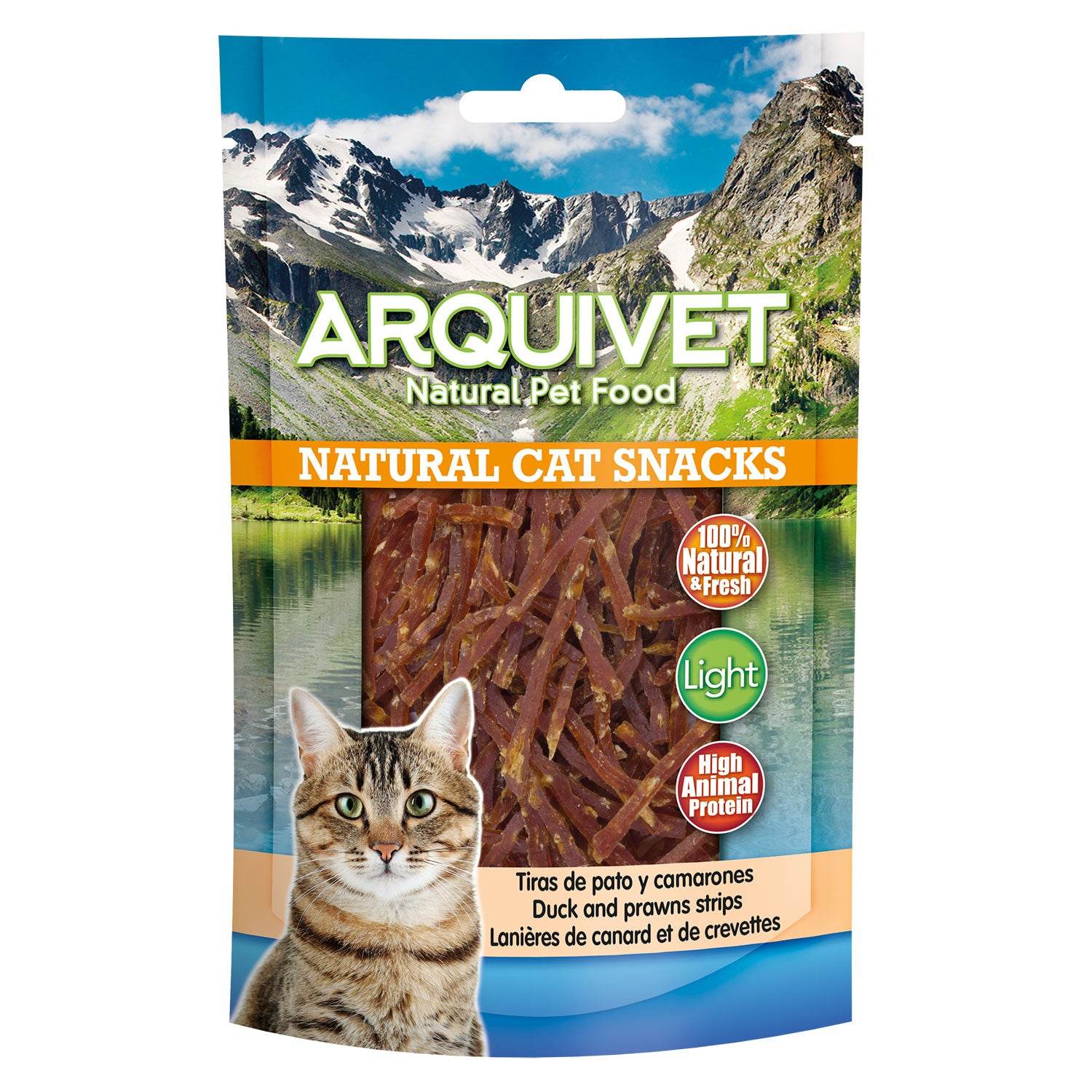 arquivet-lamelles-canard-crevettes-chat-50-g-naturel image 1
