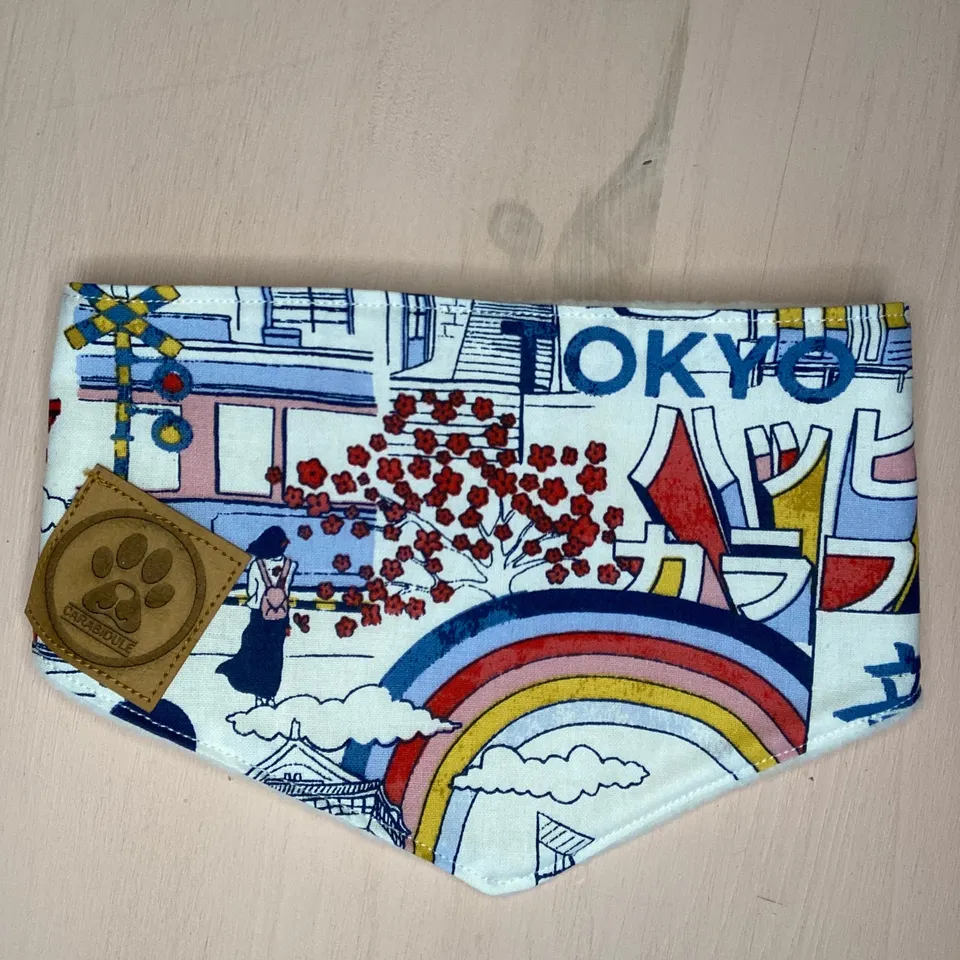 carabidule-les-l-gers-tokyo-bandana-chien-r-versible-taille-m image 1