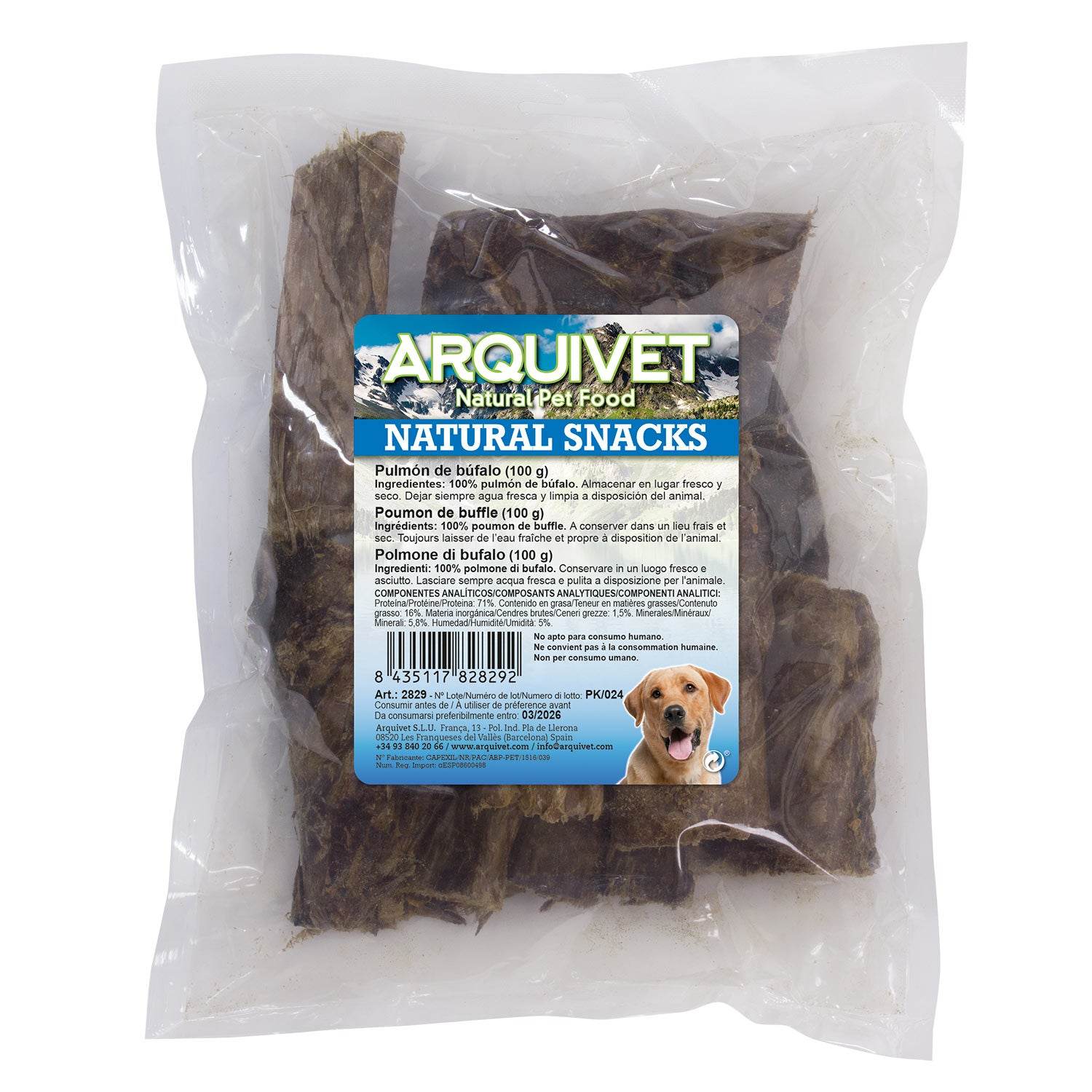 arquivet-poumon-de-buffle-snack-chien-100-g-dentaire image 1