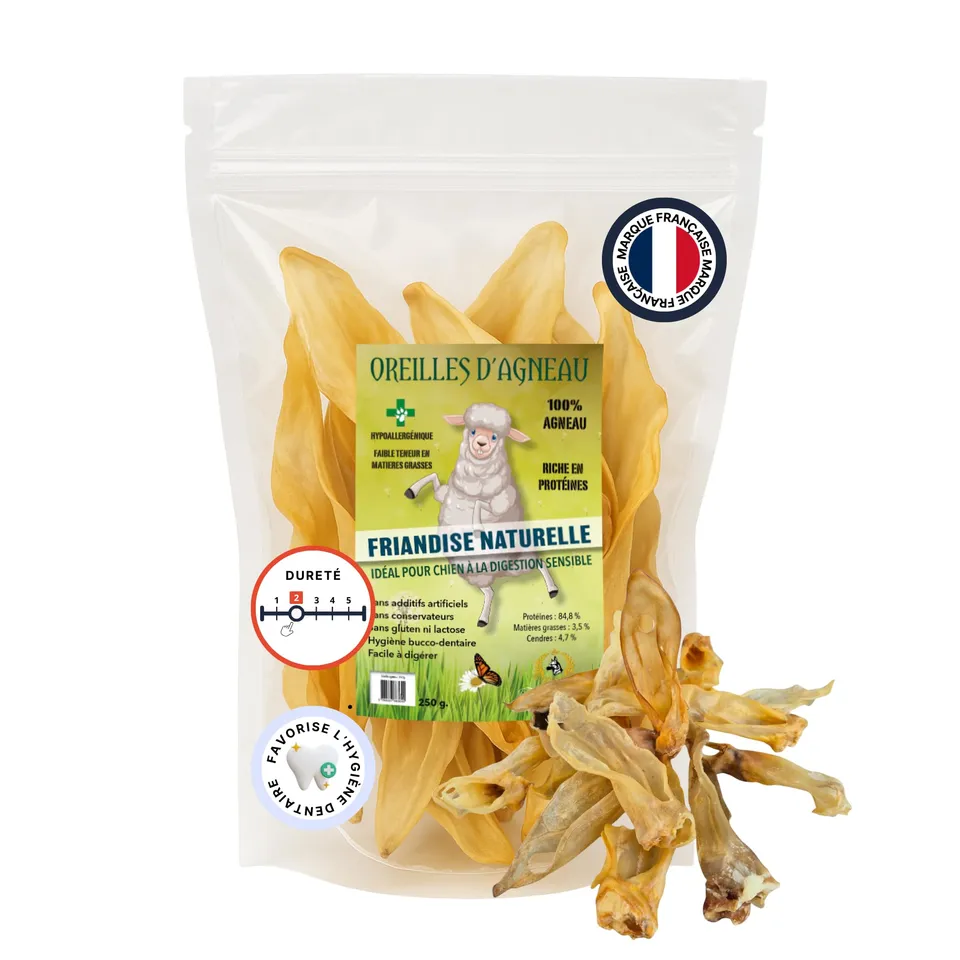 france-croquettes-oreilles-agneau-chien-250g-hypoallerg-nique image 1