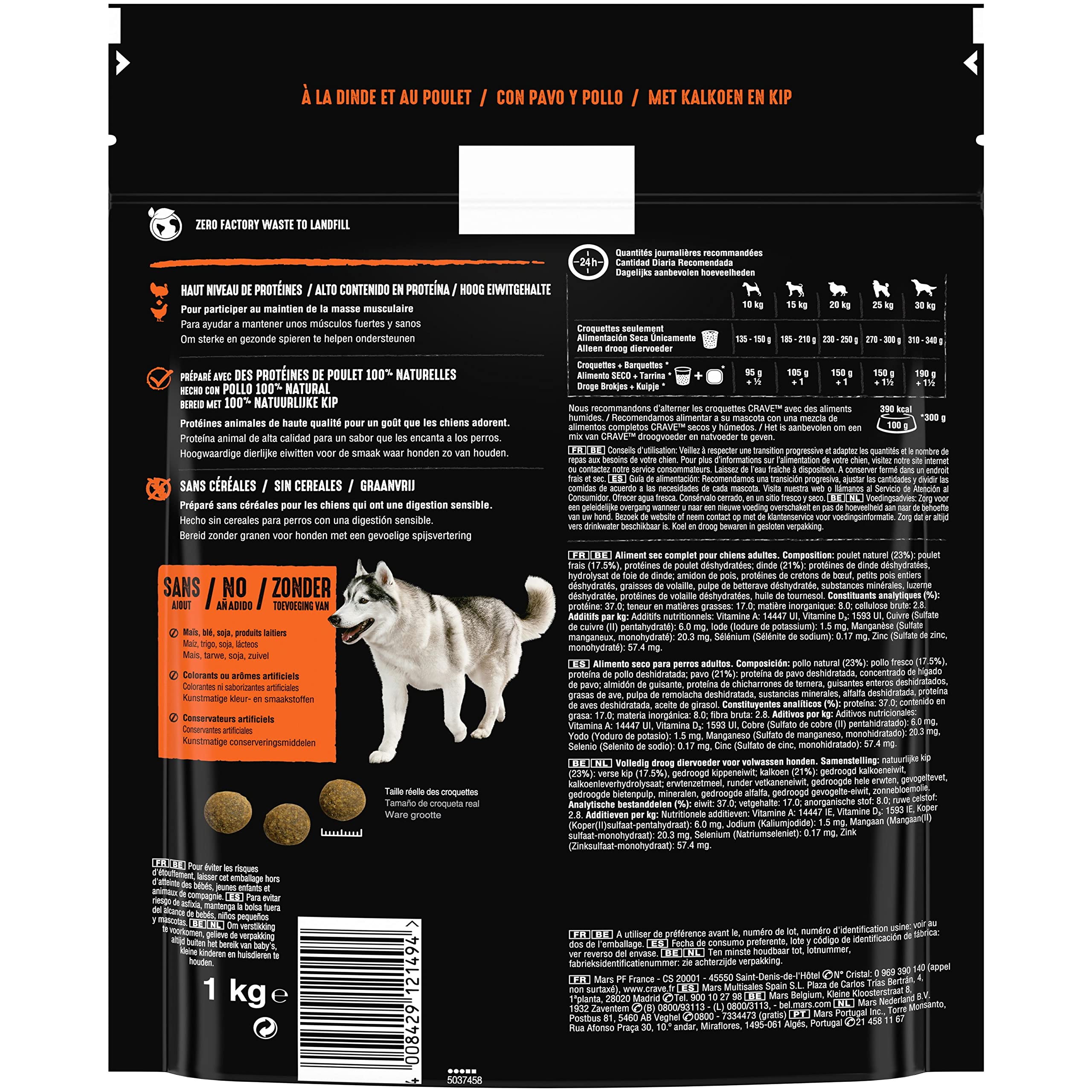 crave-dry-dog-food-croquettes-chien-dinde-poulet-6x1kg-prot-ines image 2