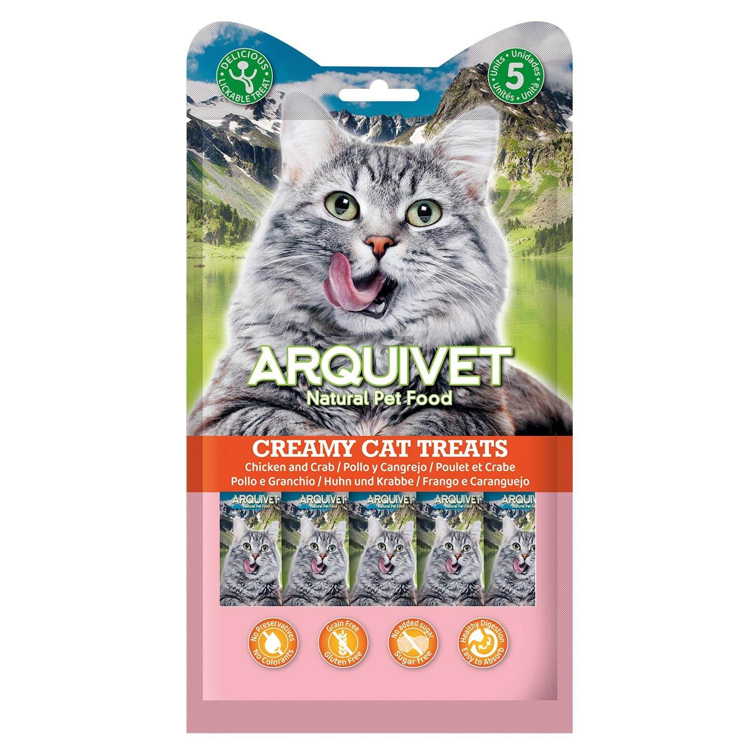 arquivet-creamy-poulet-crabe-friandise-chat-cr-meuse-5x14-g-87-viande image 1