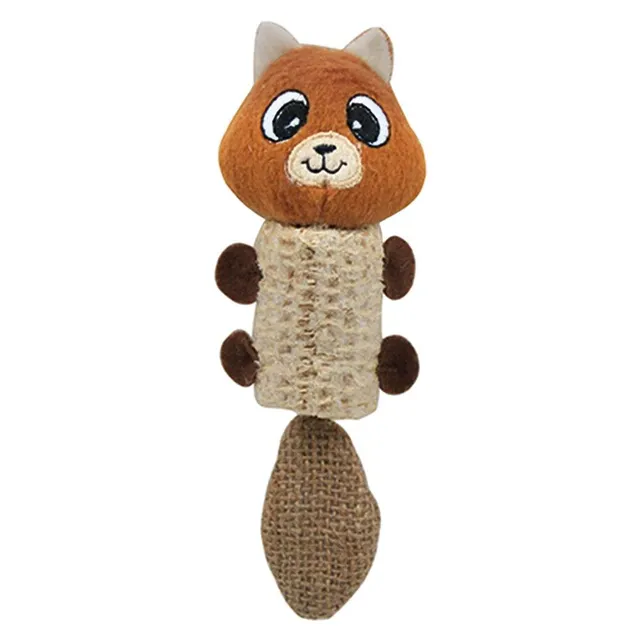 arquivet-jouet-chat-ours-orange-marron-peluche-16x5-cm image 1