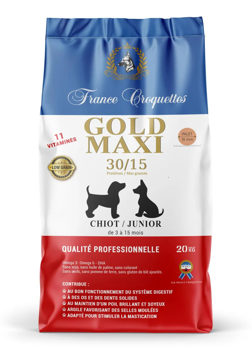 france-croquettes-gold-maxi-30-15-croquettes-chiot-20kg-croissance image 1