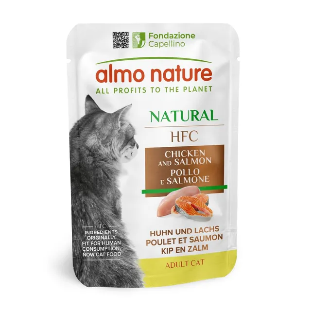 almo-nature-hfc-natural-sachet-chat-poulet-saumon-24x55g image 1