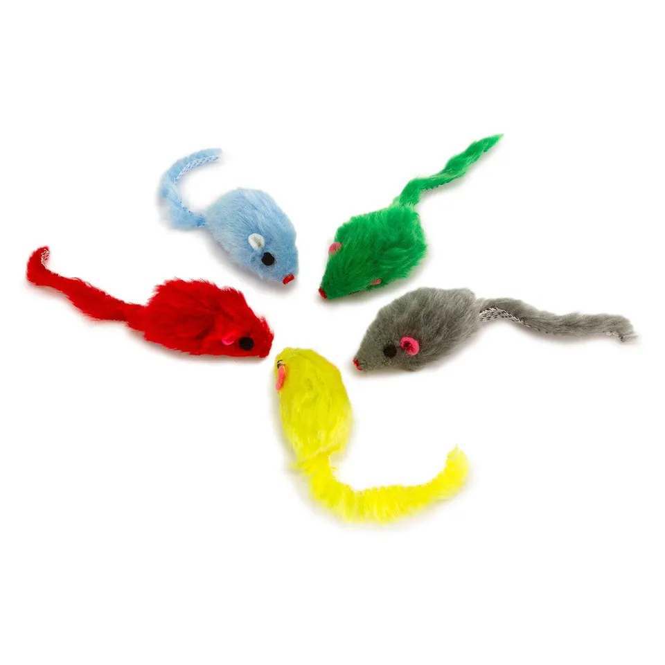 arquivet-souris-peluche-jouet-chat-x100-5-cm-multicolore image 1