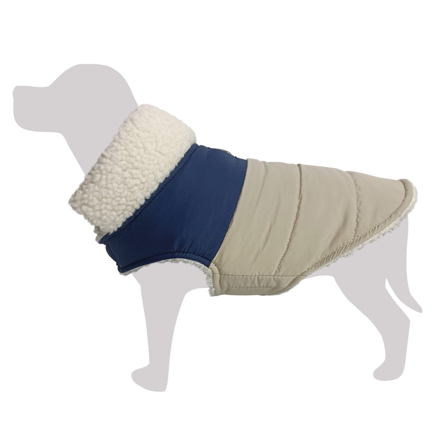 arquivet-kilimanjaro-manteau-chien-bleu-beige-m-30-cm-chaud image 5