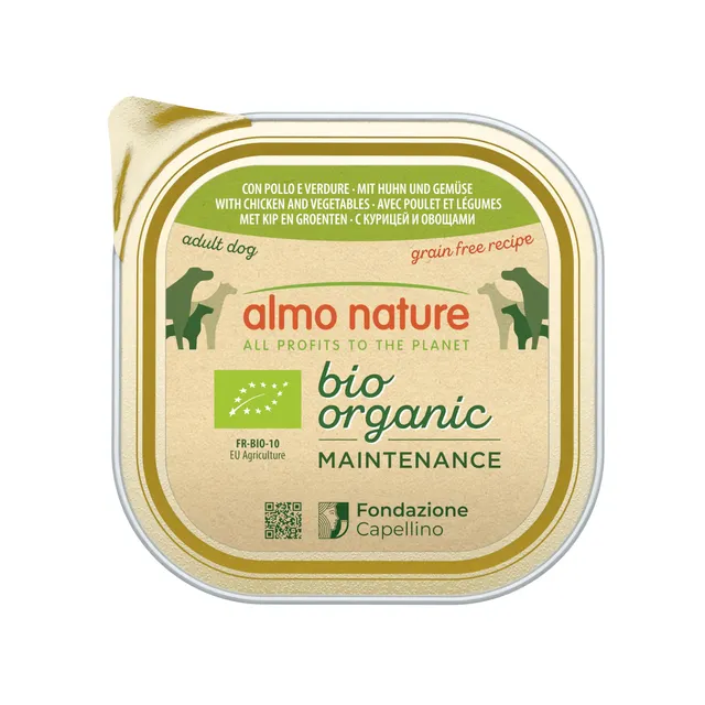 almo-nature-bio-organic-p-t-chien-poulet-l-gumes-300g-x9-bio image 1