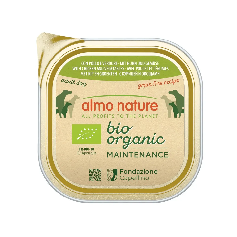 almo-nature-bio-organic-p-t-chien-poulet-l-gumes-300g-x9-bio image 1