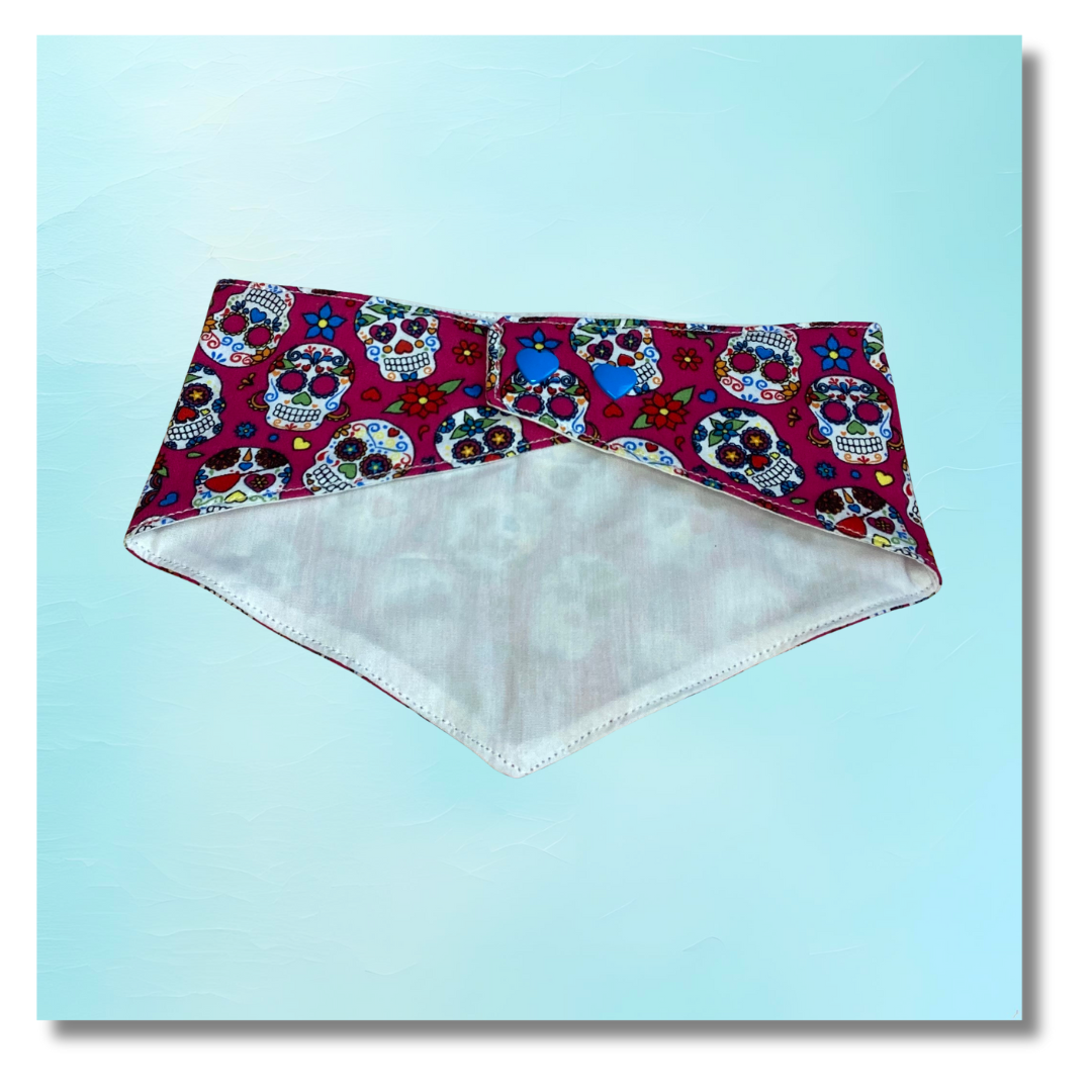 carabidule-les-l-gers-dias-de-los-muertos-bandana-coton-blanc-s image 2