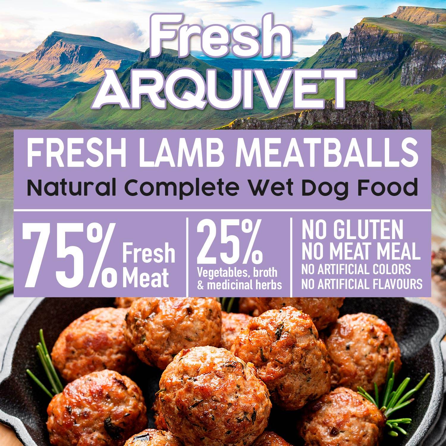arquivet-boulettes-agneau-frais-nourriture-chien-semi-humide-400-g image 3