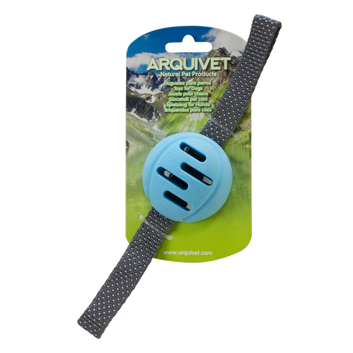 arquivet-balle-bleue-sangles-jouet-chien-massage-dentaire image 2
