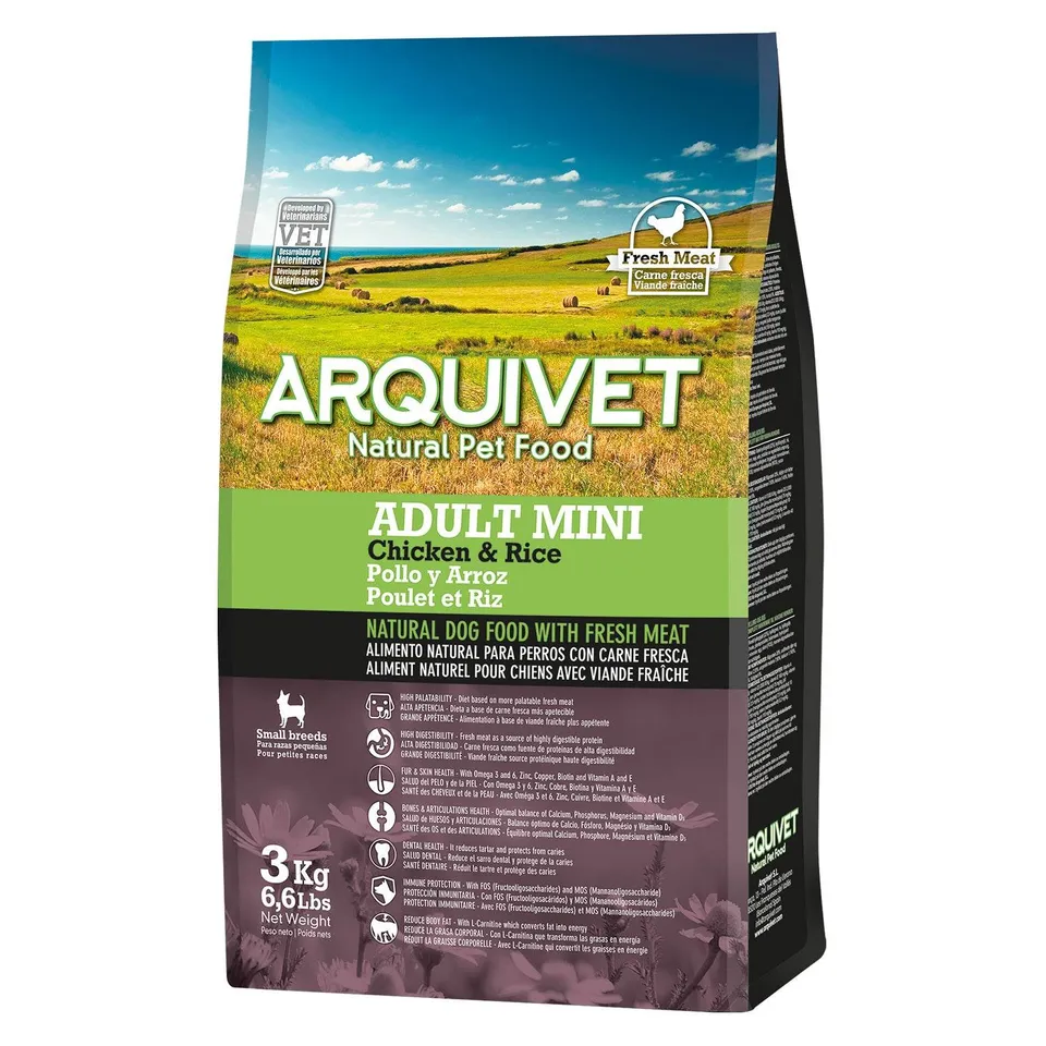 arquivet-super-premium-croquettes-poulet-riz-3-kg-petit-chien image 1