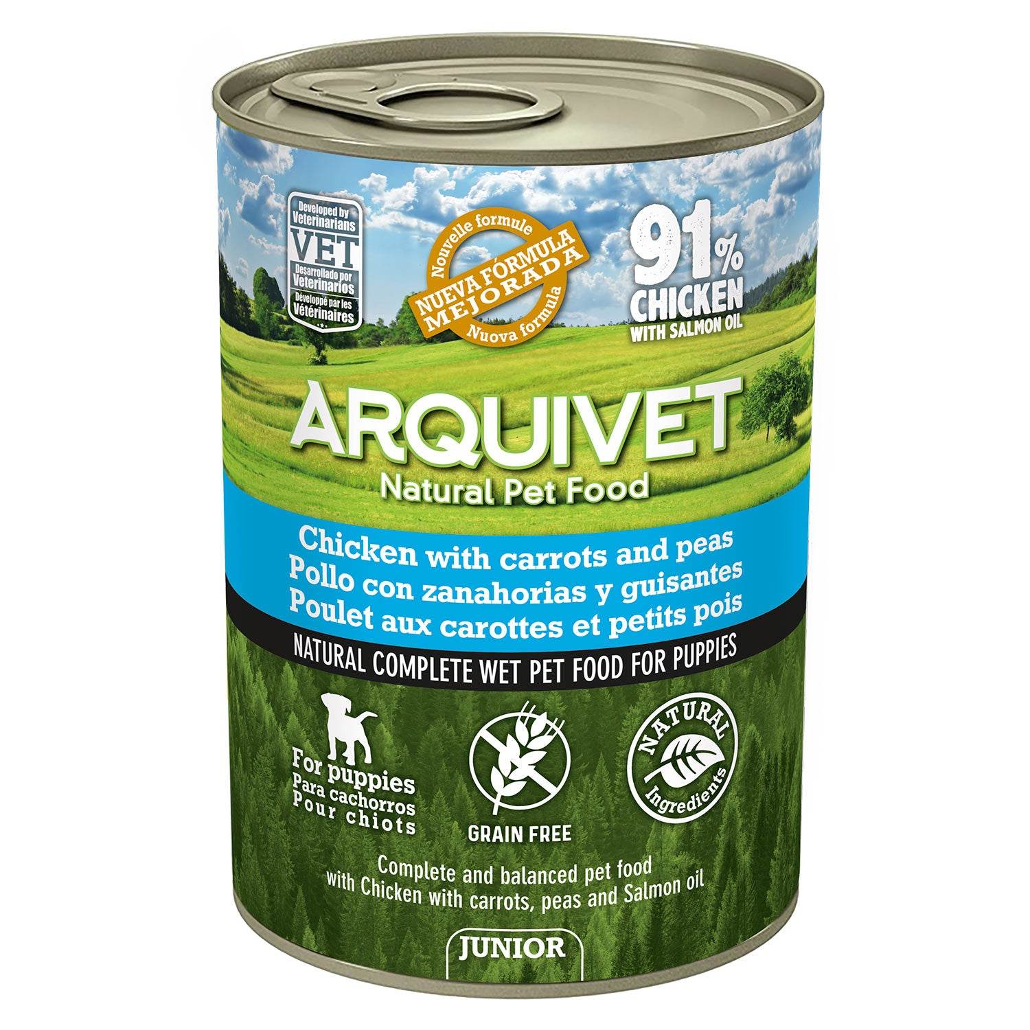 arquivet-p-t-e-chiot-poulet-carotte-400g-sans-c-r-ales image 1