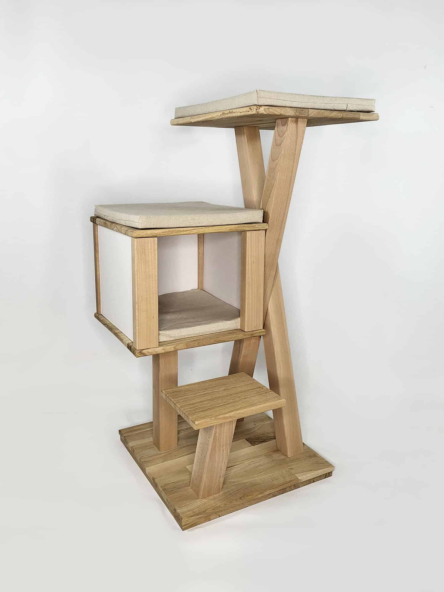 chat-perch-myosotis-arbre-chat-bois-avec-cabane image 7