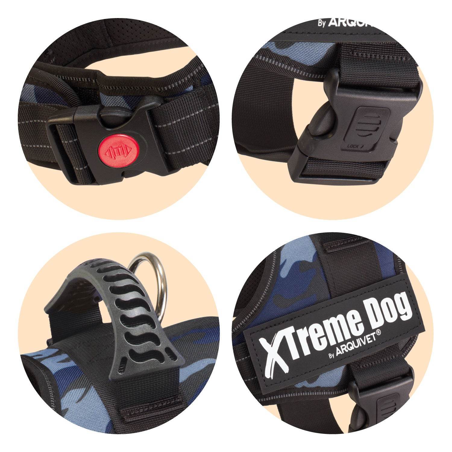 arquivet-xtreme-harnais-chien-bleu-camouflage-taille-m image 2