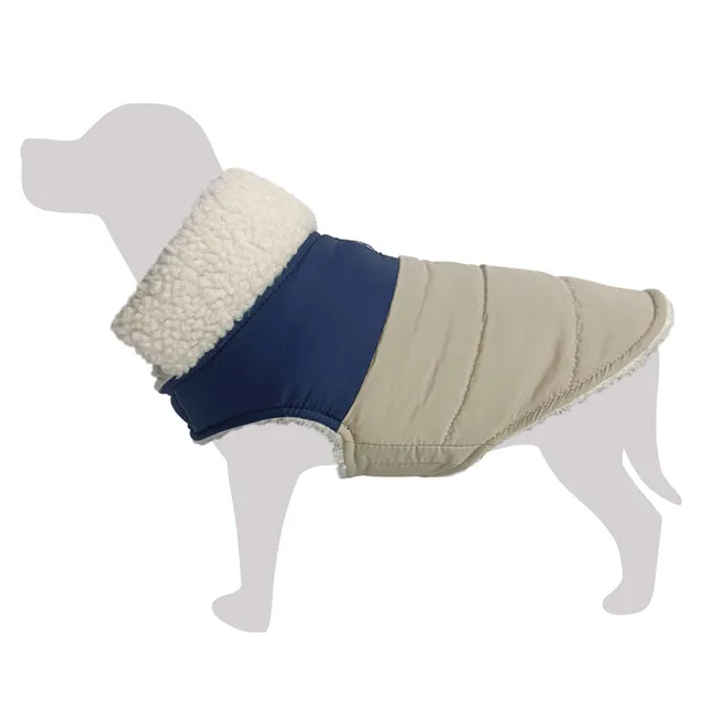 arquivet-kilimanjaro-manteau-chien-bleu-beige-m-30-cm-chaud image 1