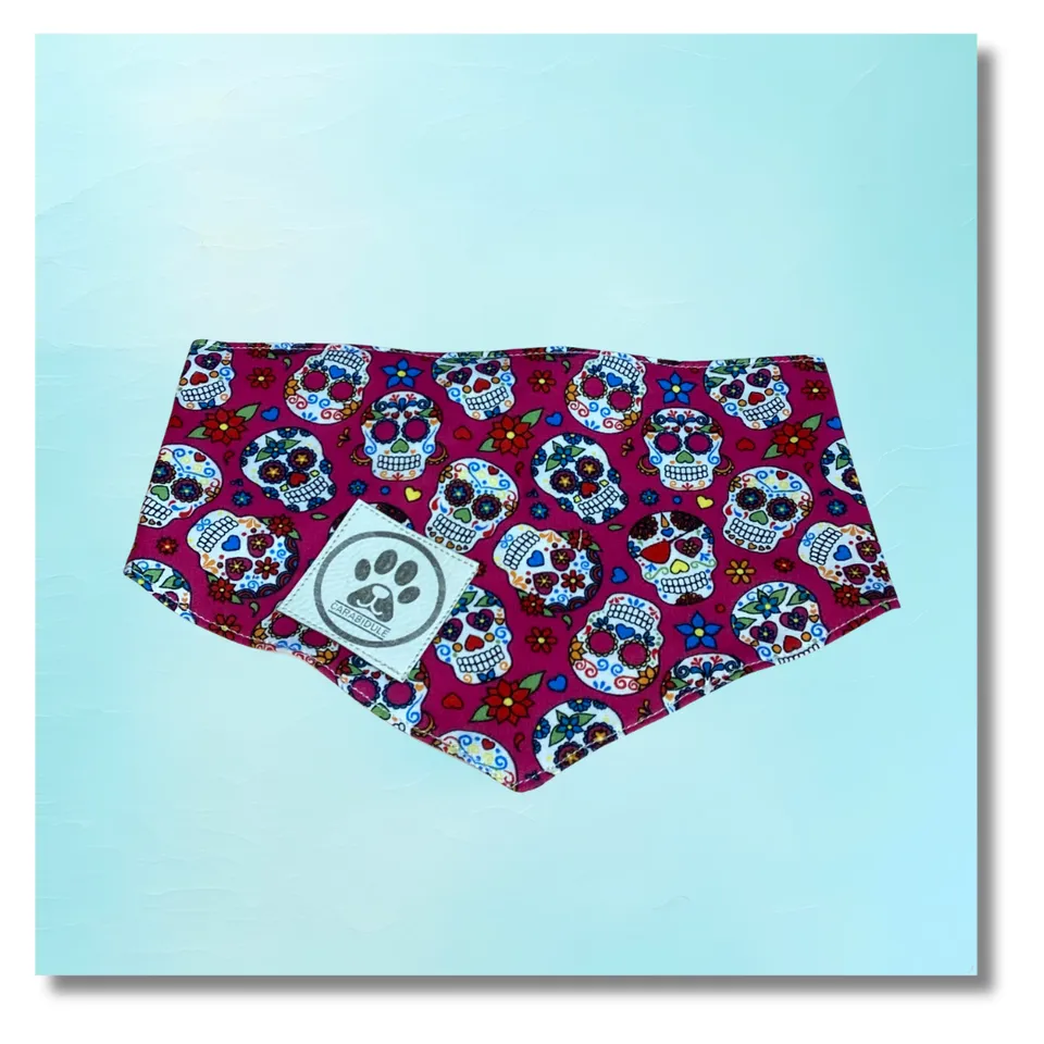carabidule-les-l-gers-dias-de-los-muertos-bandana-coton-blanc-s image 1