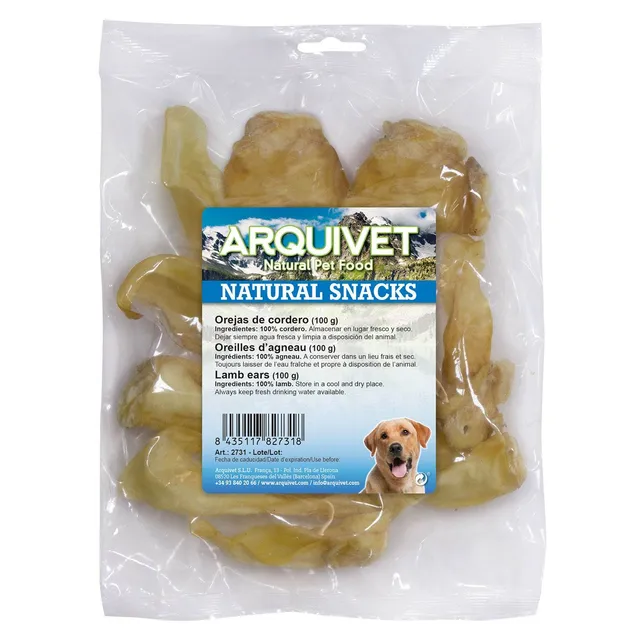 arquivet-snack-chien-oreille-agneau-naturel-100-g image 1