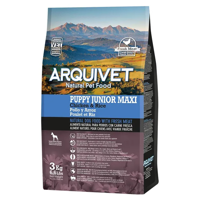 arquivet-super-premium-poulet-riz-croquettes-chiot-maxi-3-kg image 1