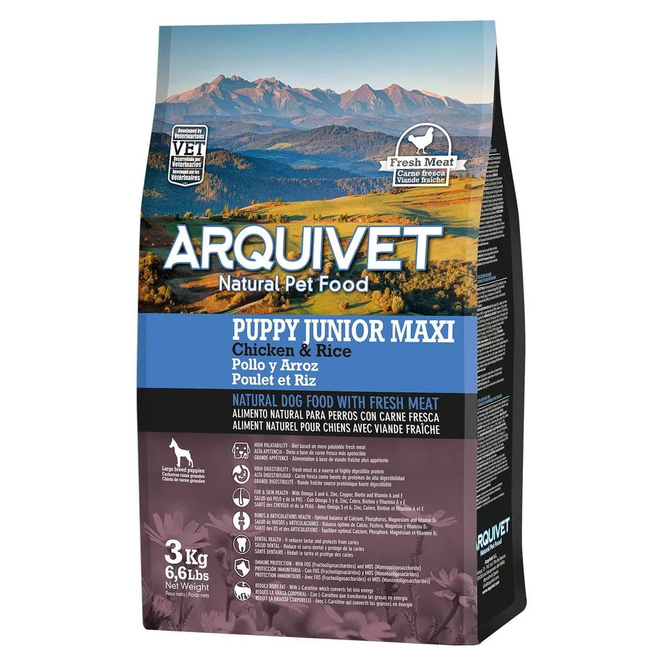 arquivet-super-premium-poulet-riz-croquettes-chiot-maxi-3-kg image 1