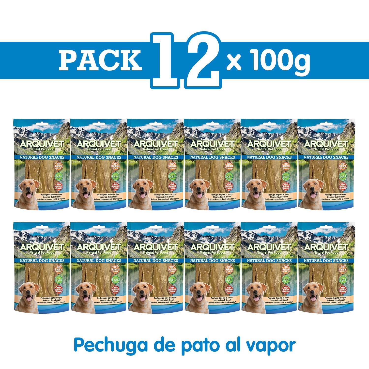 arquivet-friandise-chien-blanc-canard-vapeur-100-g image 3