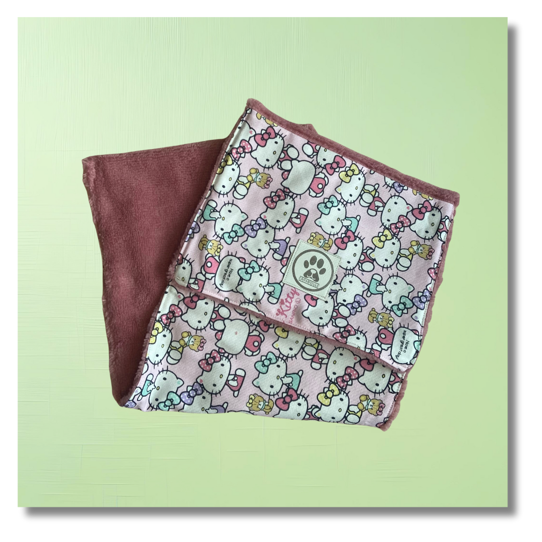 carabidule-serviettes-essuie-pattes-kitty-rose-serviette-chien image 2