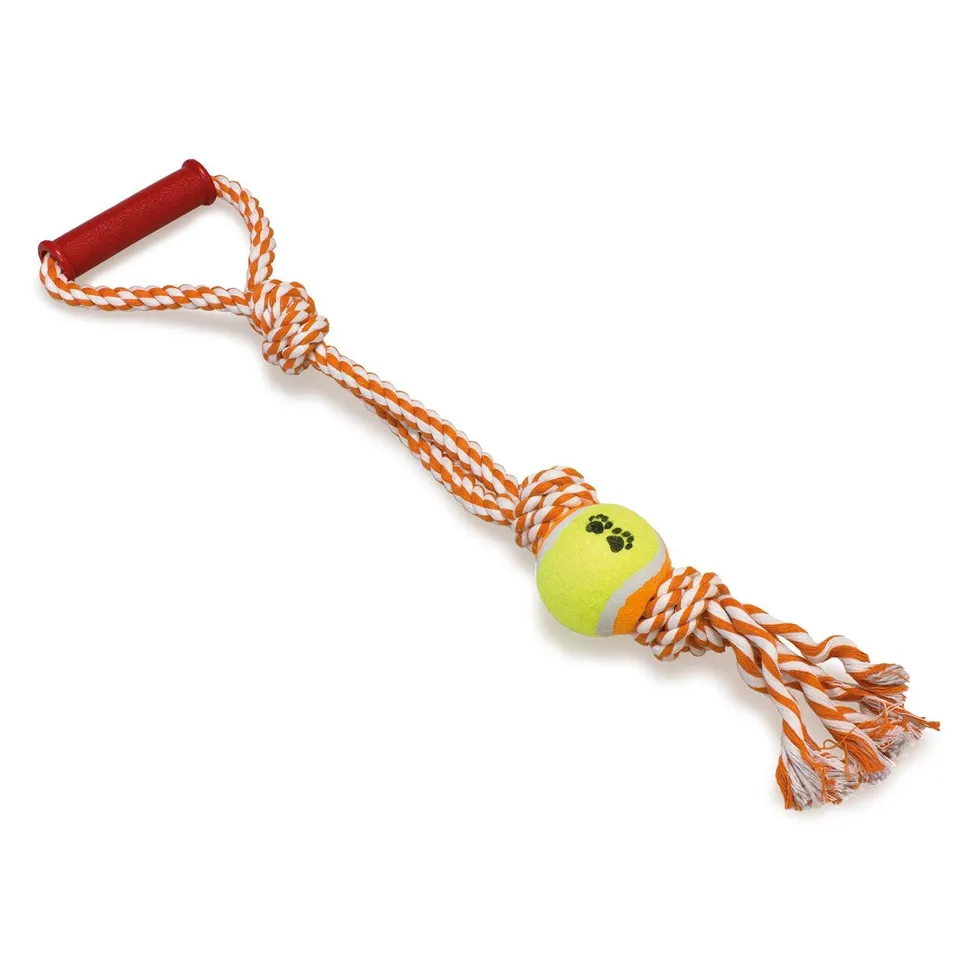 arquivet-corde-coton-jouet-chien-balle-tennis-60-cm image 1