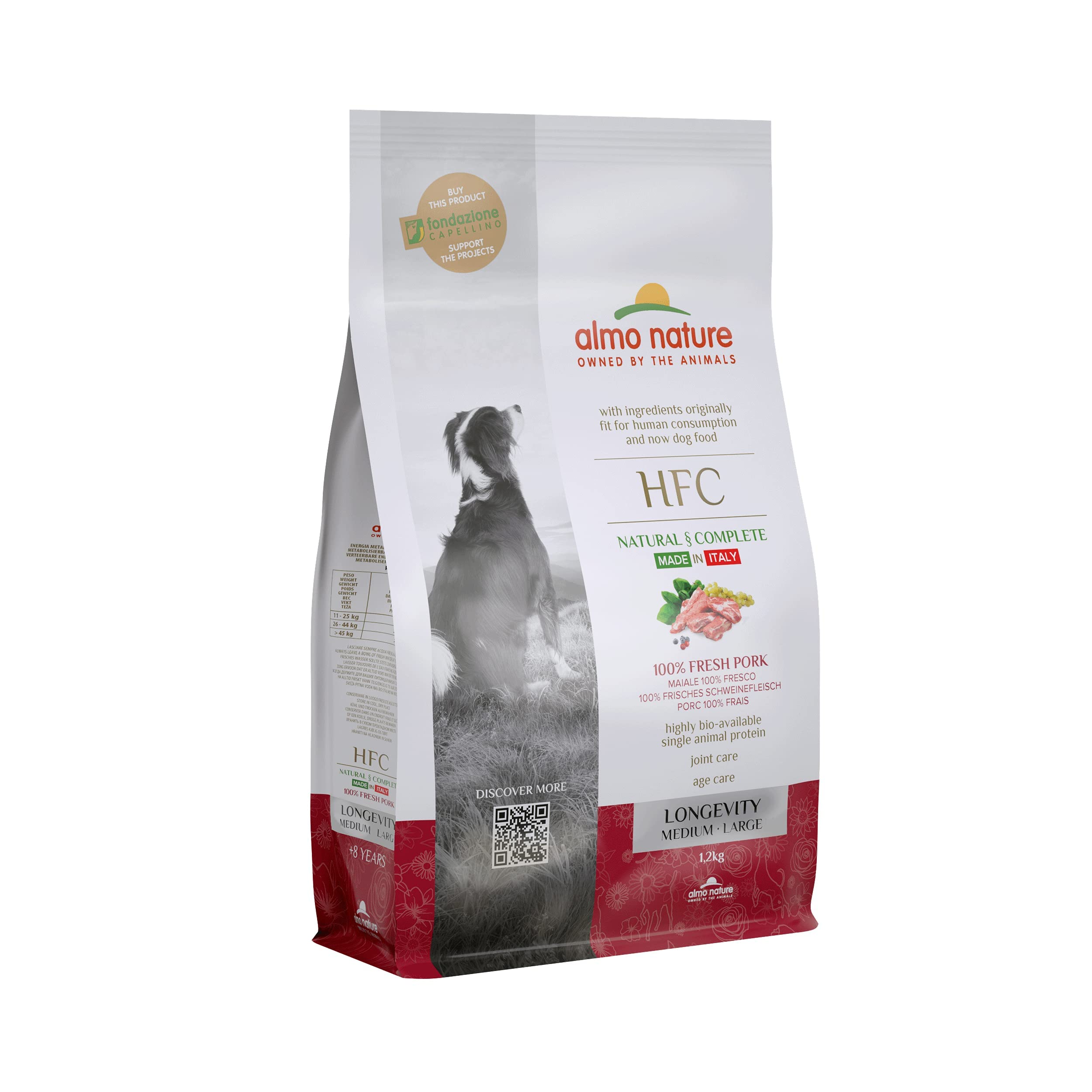 almo-nature-hfc-adult-longevity-m-l-croquettes-chien-porc-1-2-kg image 1